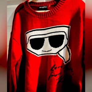 Red Karl Lagerfeld Sweater BARELY WORN! Size L/XL